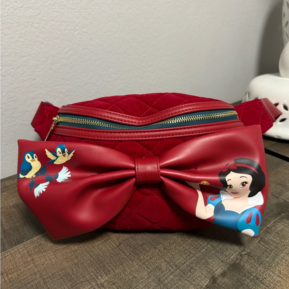 Loungefly Disney Snow White And The Seven Dwarfs Bow Velvet Fanny Pack